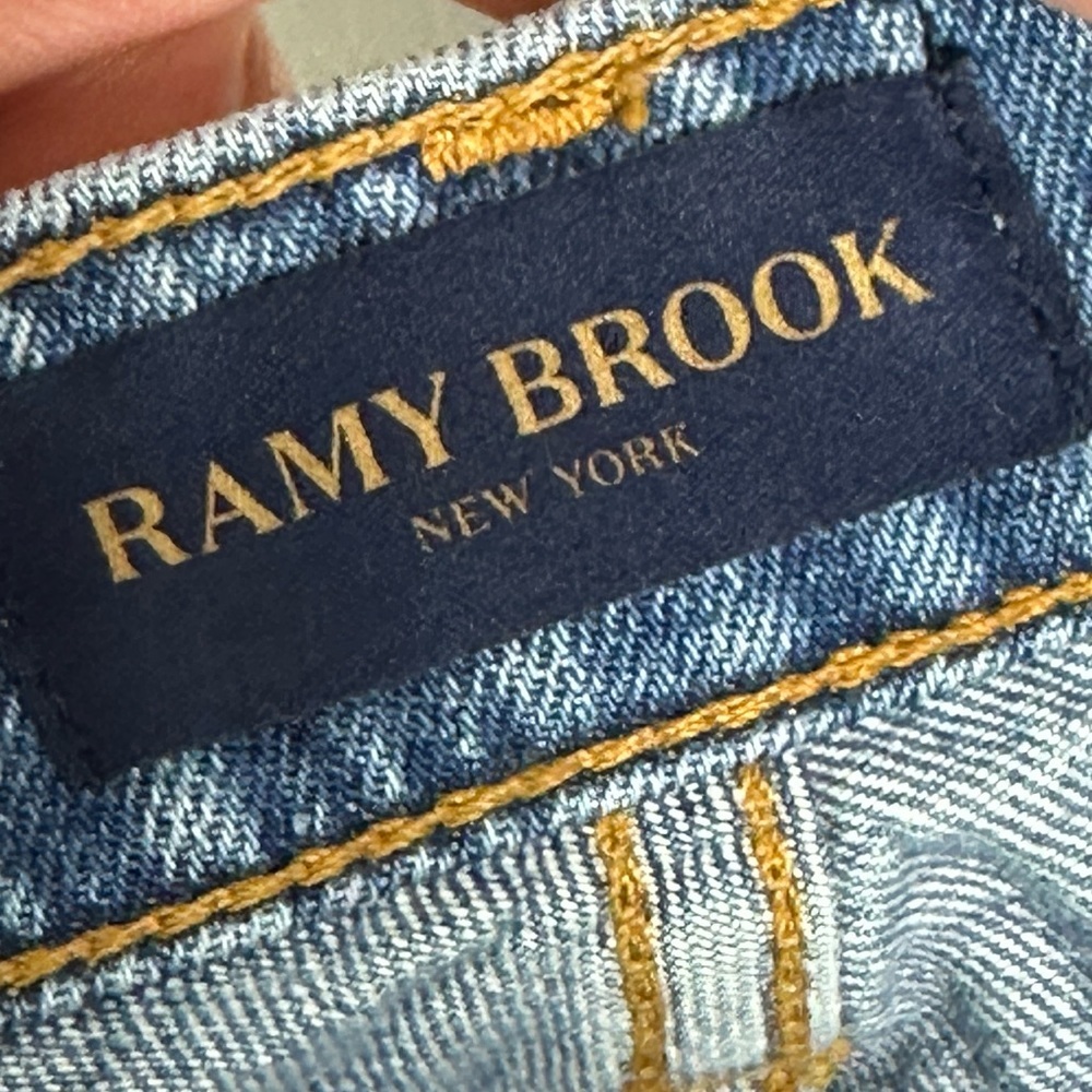 Ramy Brook Rosie Boyfriend Jeans Embroidered‎ Stripe Size 25 Boho Distress Denim - Picture 7 of 16